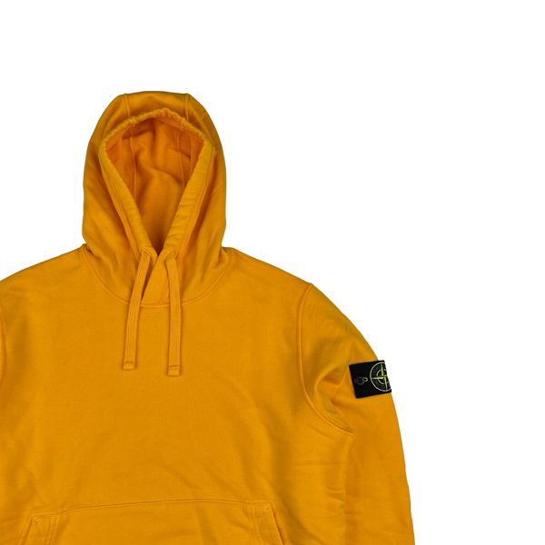 Stone Island 2022 Yellow Pullover Cotton Hoodie - Large