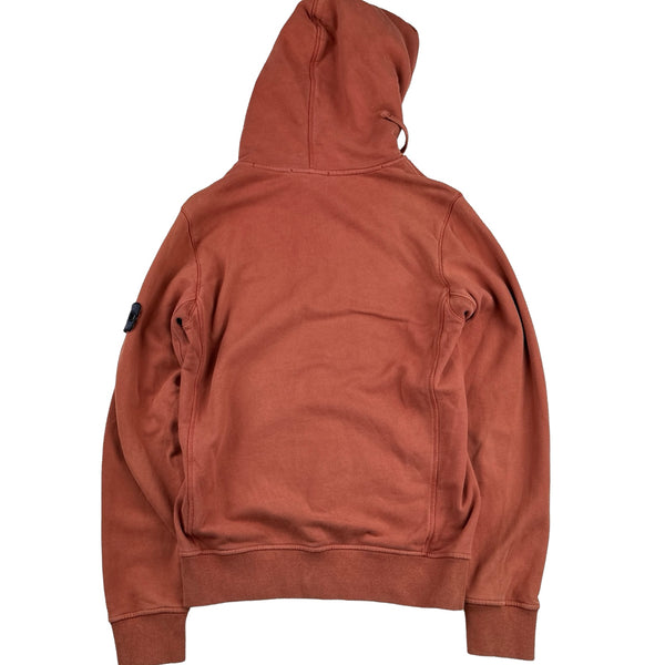 Stone Island Terracotta Cotton Pullover Hoodie - Small