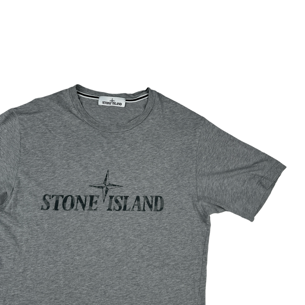 Stone Island 2018 Grey Spellout T Shirt - Small