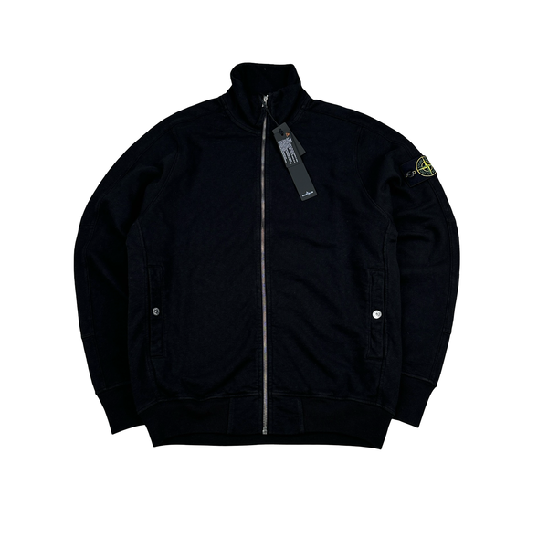Stone Island 2024 Zipped Cotton Black Jumper - Small