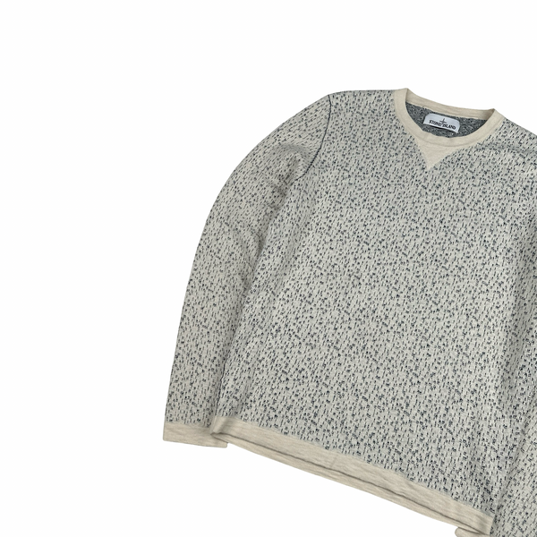 Stone Island 2017 Beige Cotton Lightweight Knitted Crewneck - Medium