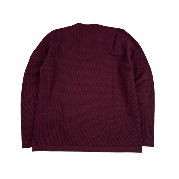 Stone Island 2017 Burgundy Knit Shadow Project Crewneck Jumper - Large