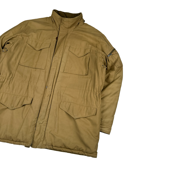 Ralph Lauren Beige Quilted Fleece Lining Collard Jacket - XL