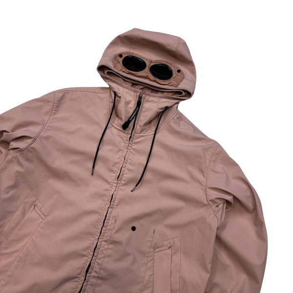 CP Company GD Shell Pink Hooded Lined Soft Shell Goggle Jacket - Large