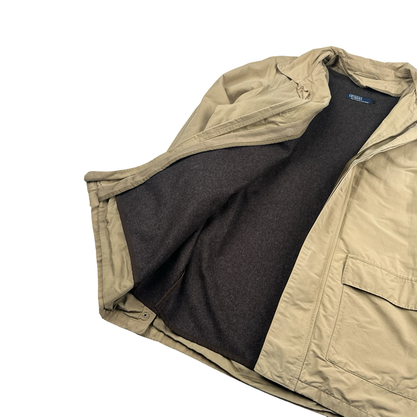 Ralph Lauren Vintage Beige Wool Lined Collard Jacket - Large