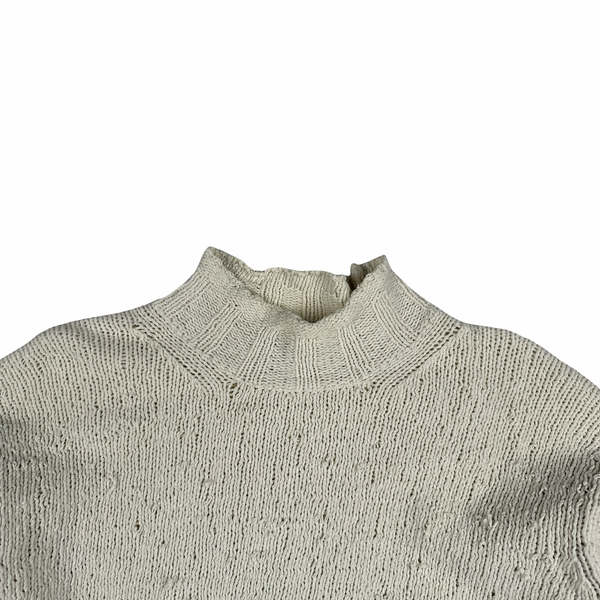 Stone Island Vintage 1997 Green Edge Cream Chenille Knit Pullover - XL