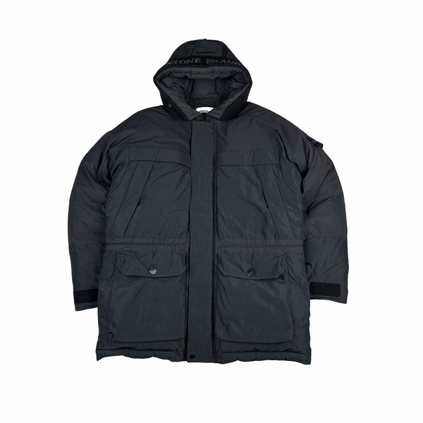 Stone Island 2020 Black Down Filled Micro Reps Jacket - XL