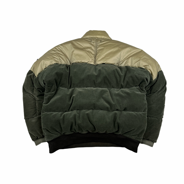 Stone Island 2018 Khaki Cotton Velvet Down TC Reverse Lamy Flock Puffer - Large