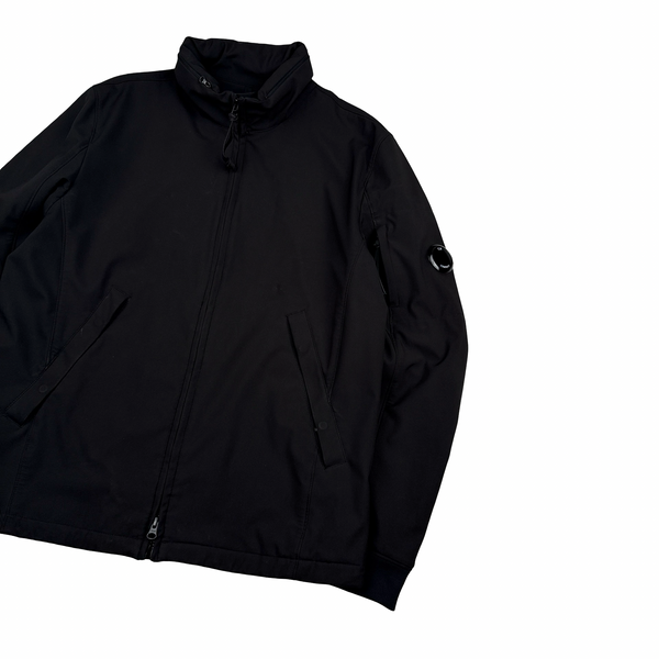 CP Company Black Soft Shell Lens View Zipped Jacket - XL