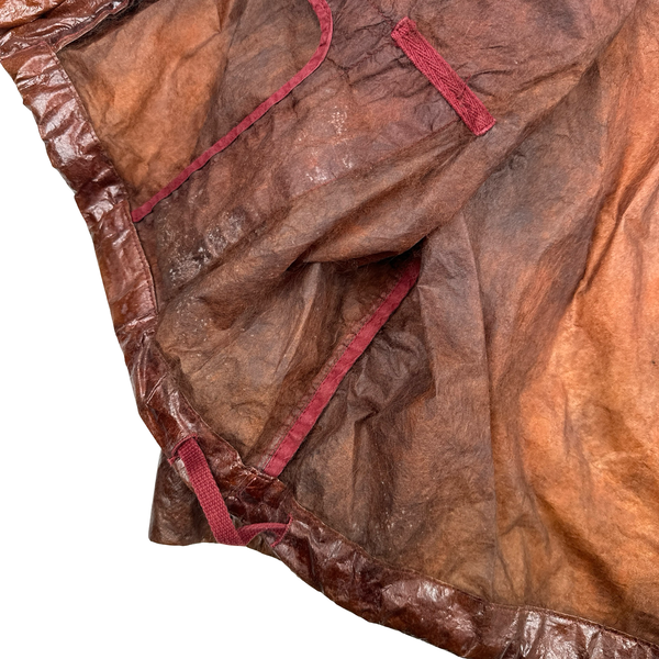 Stone Island 2001 Dark Red Micro Felt Transparent Laminated Web Jacket - Large