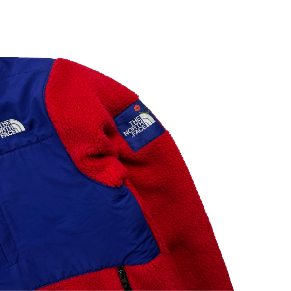 North Face x Nordstrum Collab Blue/Red Colour Block Fleece Jumper - Large