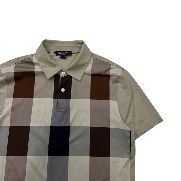 Aquascutum Checked Polo Shirt - Medium