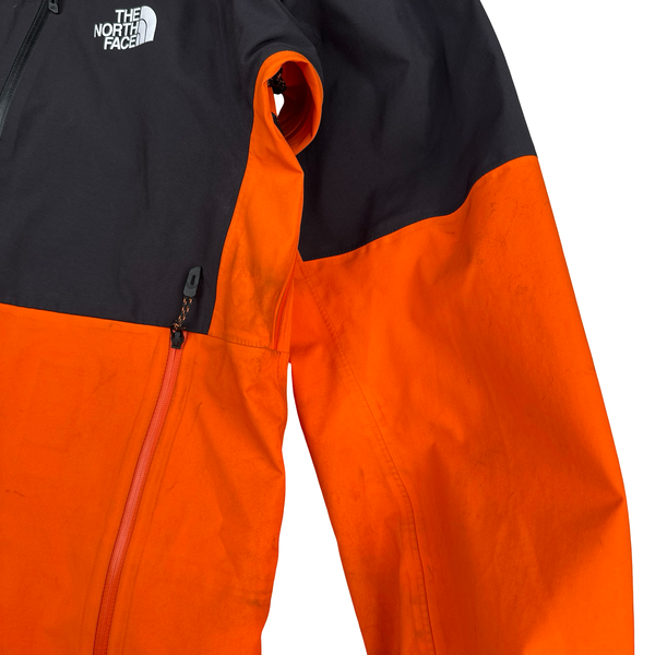 North Face Orange Gore Tex Colour Block Hooded Jacket - Small