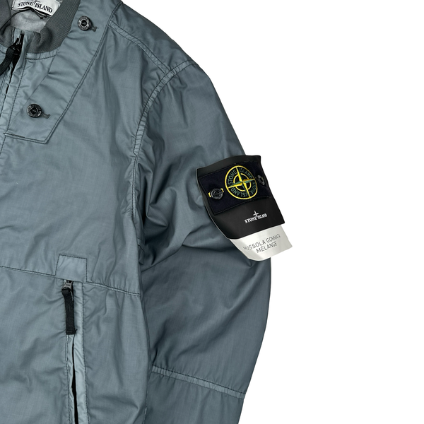 Stone Island Blue Mussola Gommata Melange Jacket - Medium