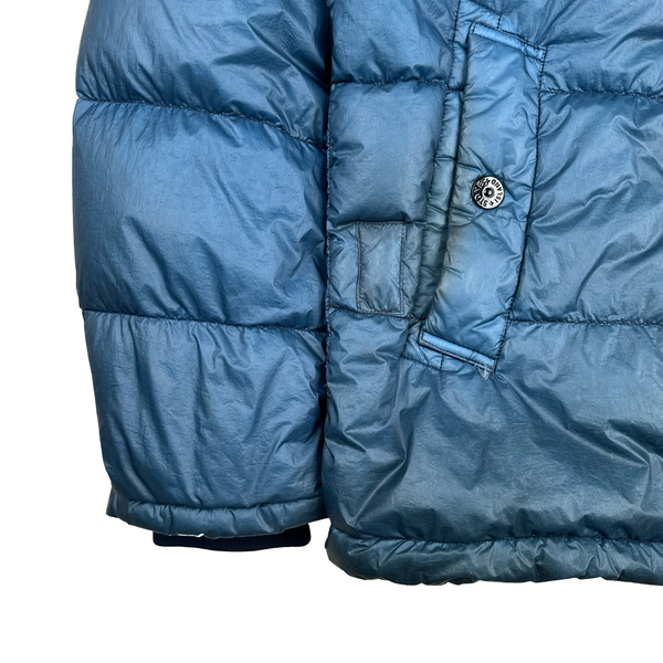 Stone Island Blue Garment Dyed Puffer Jacket - XL