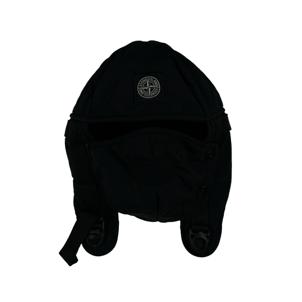 Stone Island 2022 Black Econyl Nylon Metal Face Cover Hat - Medium