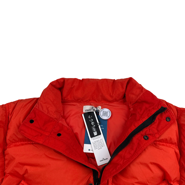Stone Island 2025 Red Garment Dyed Crinkle Reps Jacket - Medium