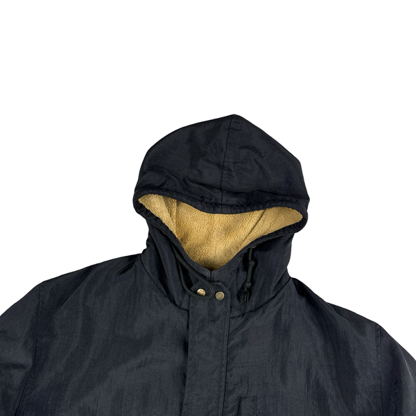 CP Company 1995 Thick Nylon Vintage Fleece Lined Hooded Jacket - Large