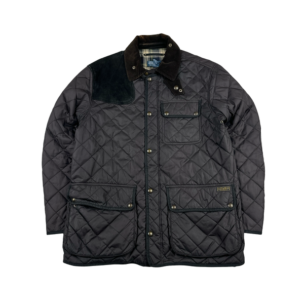 Ralph Lauren Corduroy Collar Suede Pocket Quilted Jacket - Large