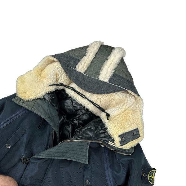 Stone Island 2010 Navy Oxford Nylon Parka Jacket - Small