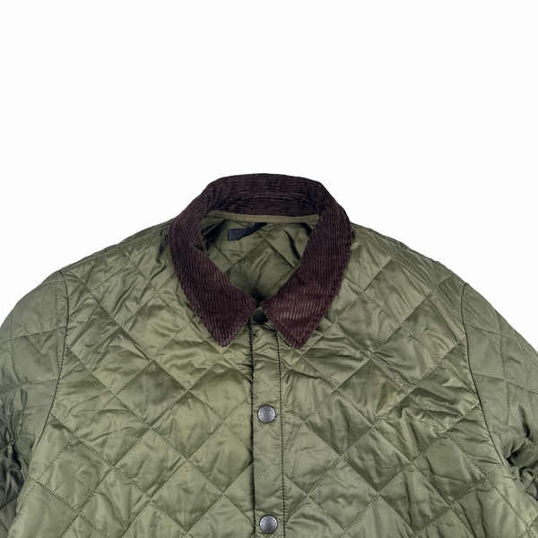 Barbour Green Quilted Front Pocket Buttoned Jacket - XL