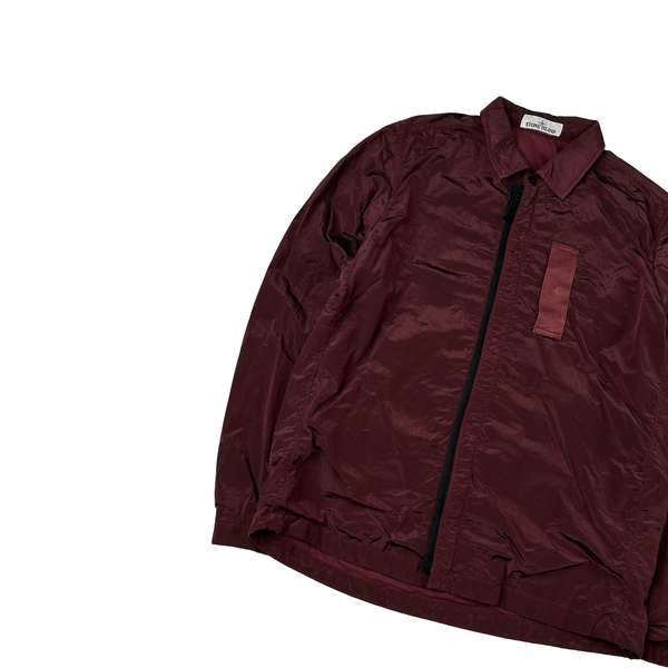 Stone Island 2017 Maroon Nylon Metal Shimmer Overshirt - Medium