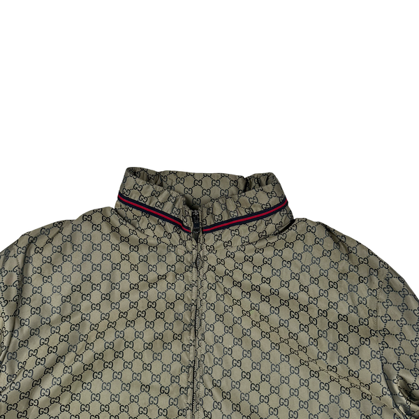 Gucci Monogram Zipped Silk Jersey Lined Jacket - XXL