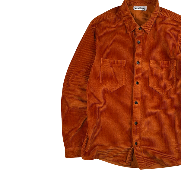 Stone Island 2019 Jumbo Cord Orange Overshirt - Large