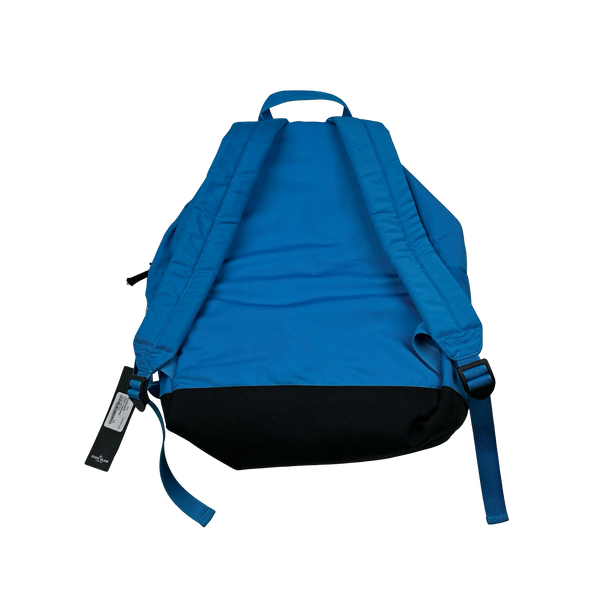 Stone Island Blue Spellout Compass Backpack