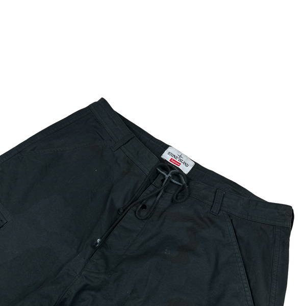 Stone Island x Supreme 2019 Navy Brushed Cotton 2C Camo OVD Cargo Trousers- 34"