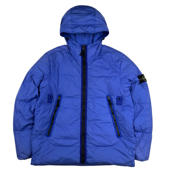 Stone Island 2021 Blue Crinkle NY Down Puffer Jacket - XL