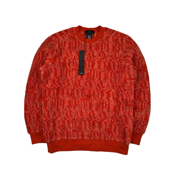 Stone Island 2019 Shadow Project Lava Teddy Fleece Crewneck Pullover - Medium