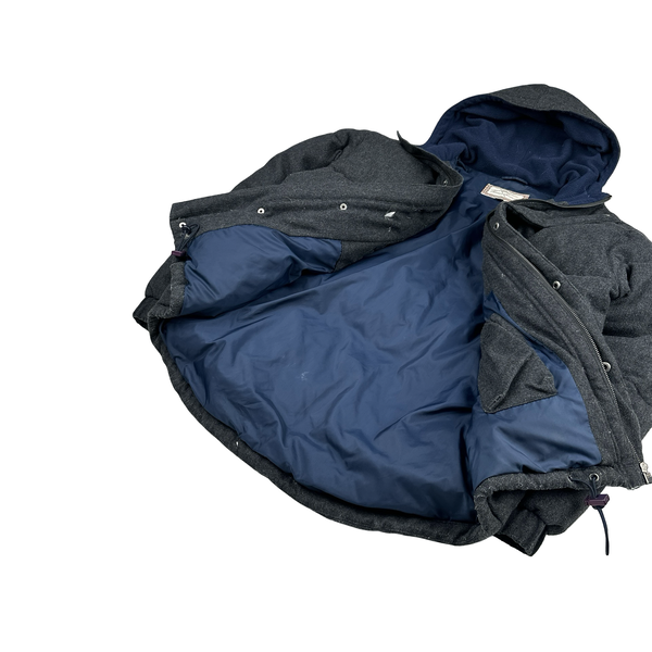 Burberry Grey Wool Down Filled Puffer Jacket - Medium