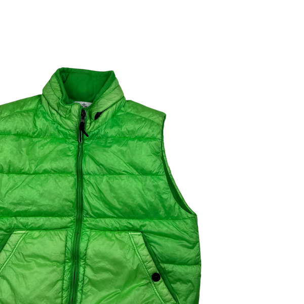 Stone Island 2012 Green Garment Dyed 30th Anniversary Down Filled Gilet - XL