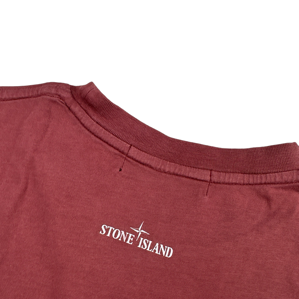 Stone Island 2013 Pink Reflective Compass Cotton T Shirt - XL