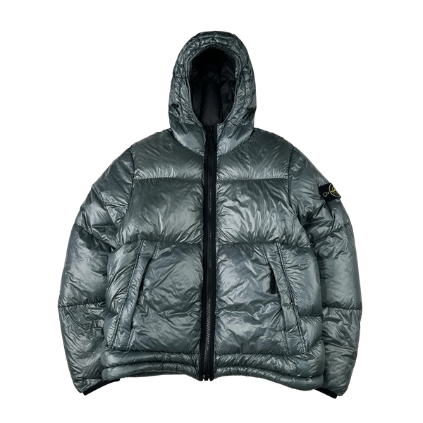 Stone Island 2017 Steel Grey  Pertex Quantum Y Down Puffer Jacket - Large