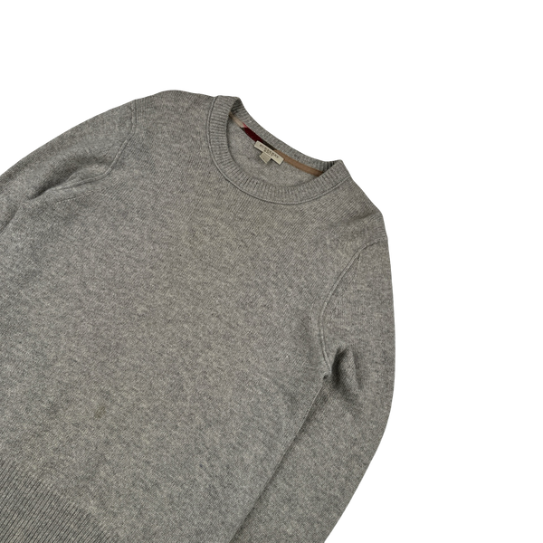 Burberry Grey Cashmere Knit Elbow Patch Jumper - Medium