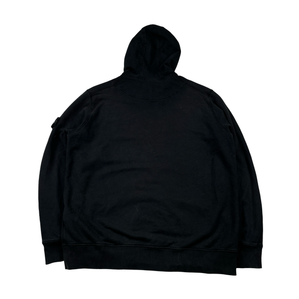 Stone Island 2021 Black Cotton Zipped Hoodie - 3XL