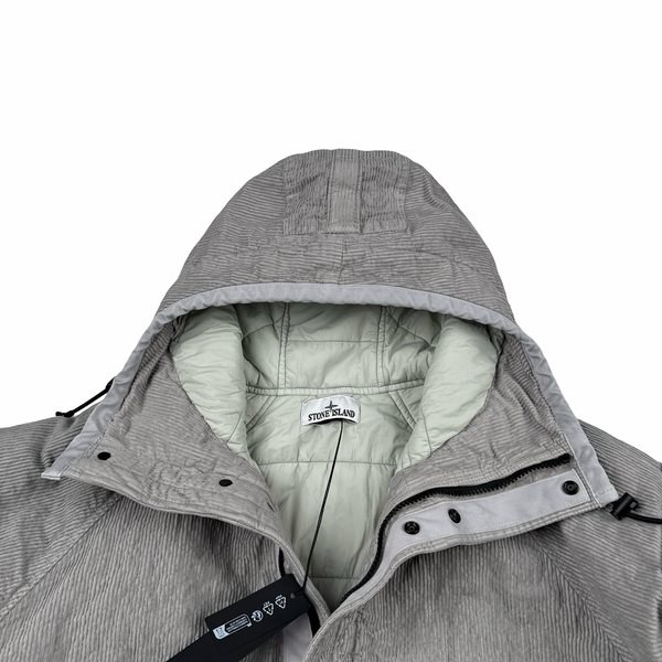 Stone Island 2025 Grey Wrinkled Corduroy 500 TC Quilted Jacket - XL