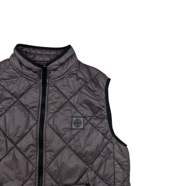 Stone Island 2019 Purple Garment Dyed Quilted Micro Yarn Gilet - Large