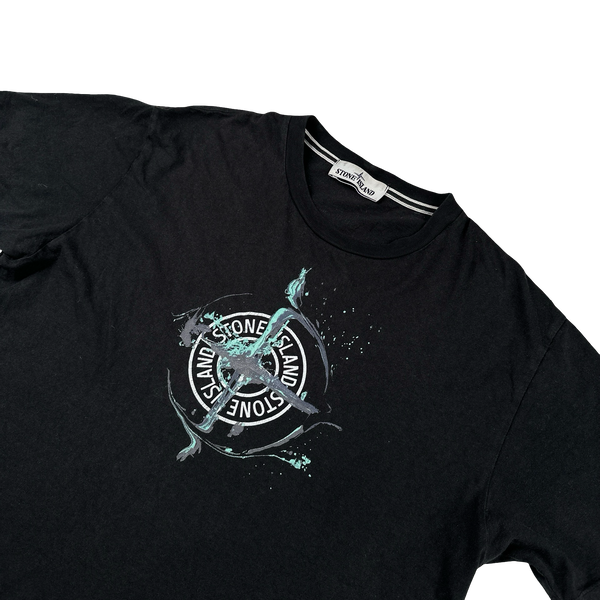 Stone Island 2021 Navy Cotton Graphic T Shirt - Large