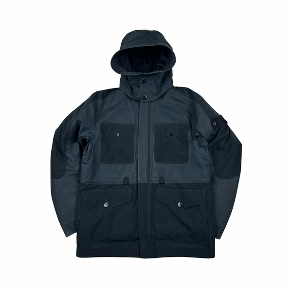 Stone Island 2017 Navy Waterproof Down Lined Ghost Tank Shield Jacket - Large