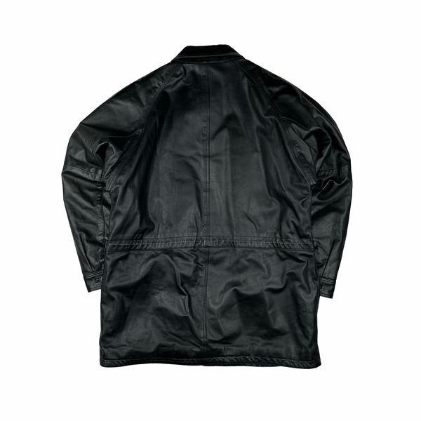 Burberry Leather Nova Check Lined Collared Duffle Coat - 3XL