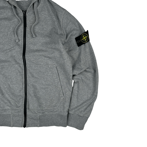 Stone Island Light Grey 2022 Zipped Hoodie - Medium