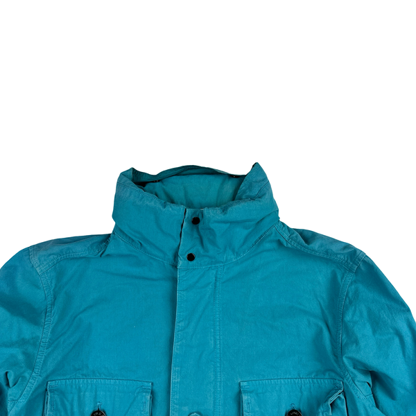 Stone Island 2020 Blue Cotton Cordura Centre Badge Field Jacket - Medium