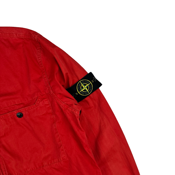 Stone Island 2016 Red Garment Dyed Overshirt - Large