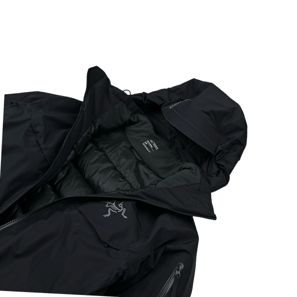 Arcteryx Black Macai Down Filled Gore-Tex Drop Hood Jacket - Medium