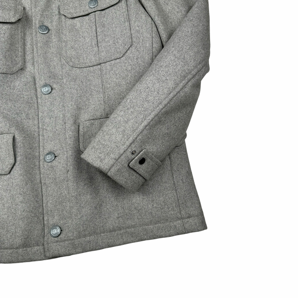 CP Company Thick Grey Lana Wool Detailed Buttoned Jacket - Large