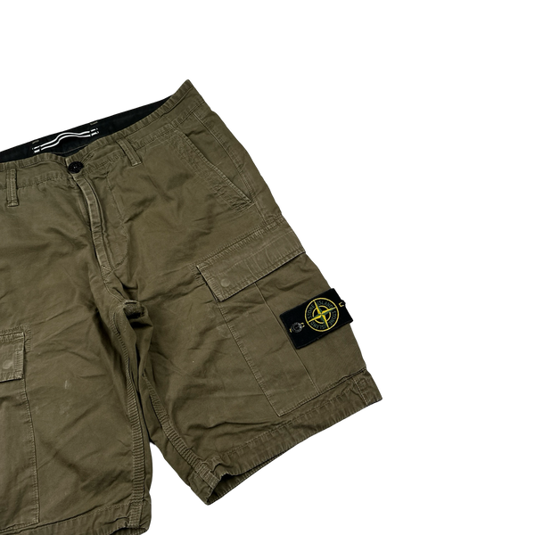 Stone Island 2018 Khaki Cotton Cargo Shorts - 30