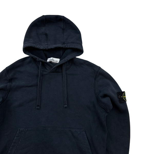 Stone Island 2021 Navy Pullover Cotton Hoodie - Small